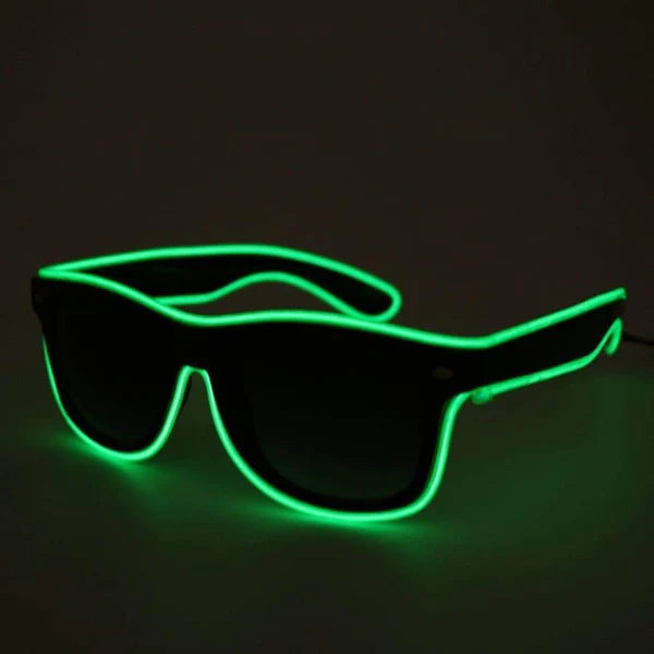 Glaray Gafas de luz LED novedad luminosas ajustable EL Wire Neon Rave Gafas  (verde)