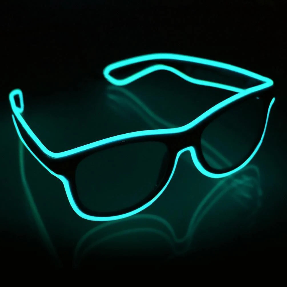 LED Wire Light Blue Neon Glasses