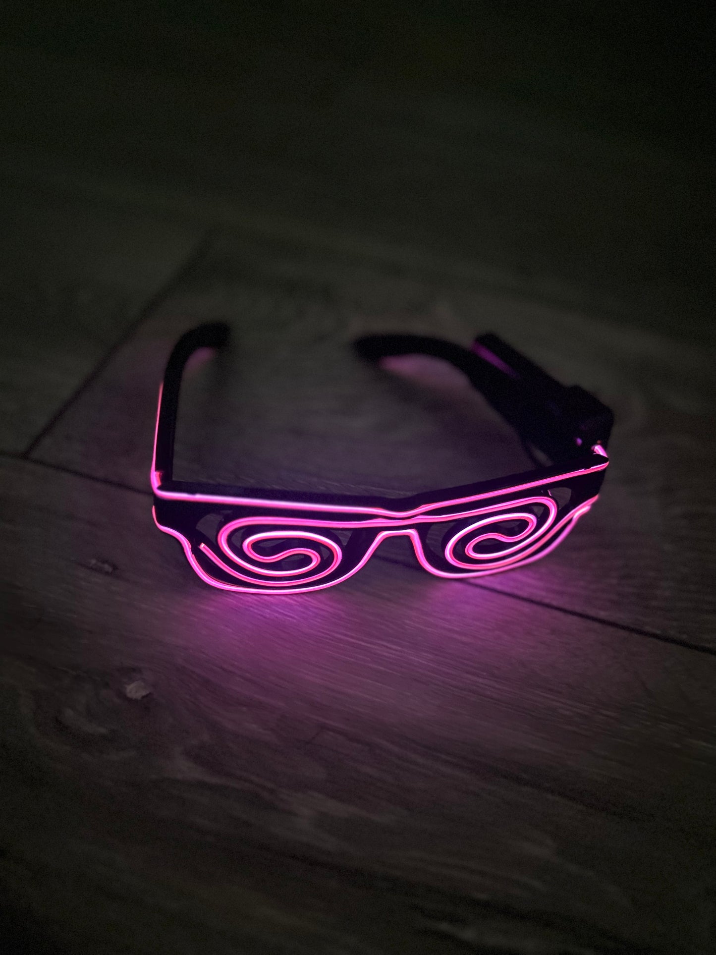 LED Spiral Neon Pink Glasses