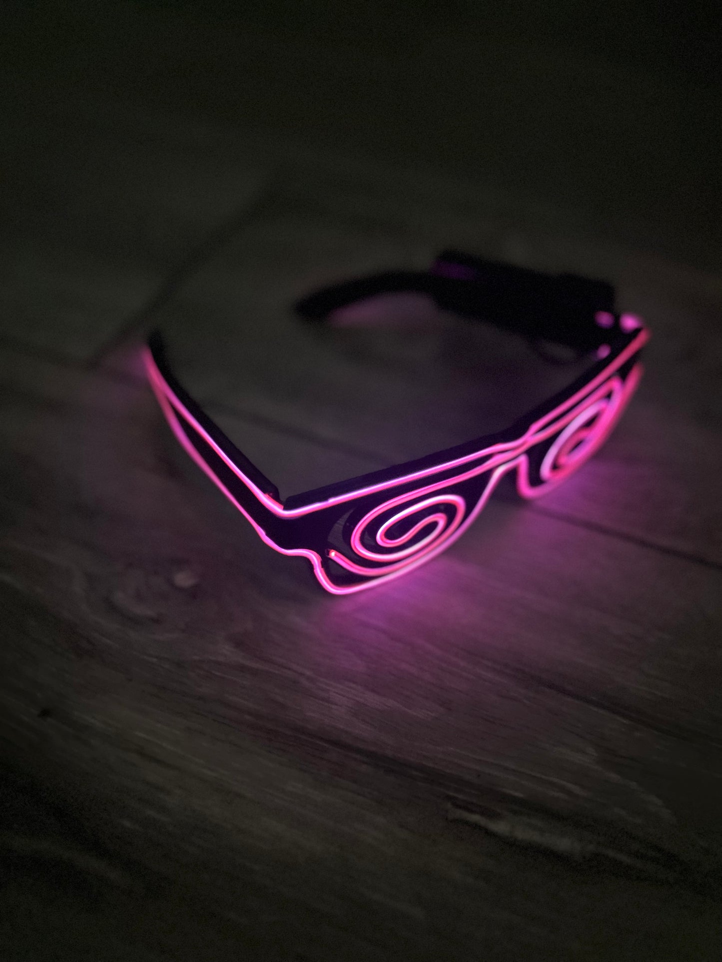 LED Spiral Neon Pink Glasses